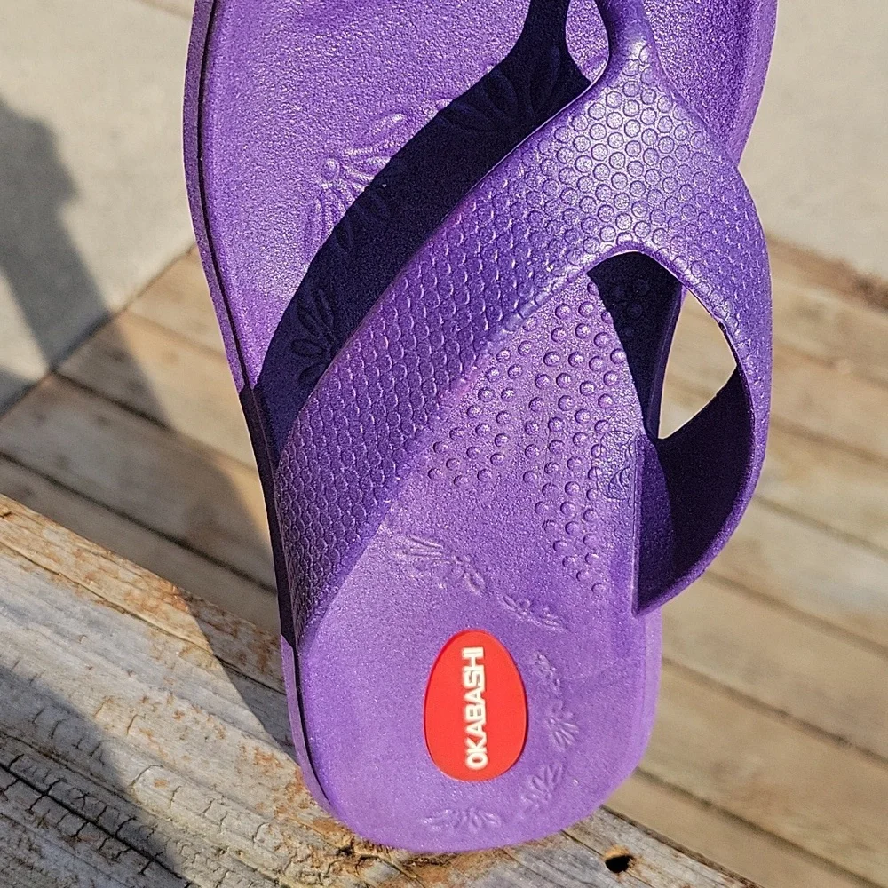 Women's Okabashi Flip Flops Beach Shoes Small (6). Made In USA. Almost Like New - Picture 7 of 7